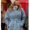 Lyndsy Fonseca Single On The 25th 2025 Nell Duke Blue Wool Coat