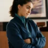 Lynley S01 Sofia Barclay Blue Bomber Jacket