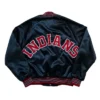 MLB 90s Cleveland Indians Navy Blue Full Snap Satin Jacket
