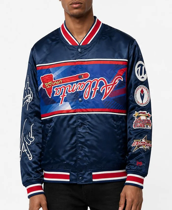 MLB All-Star Atlanta Braves Usher Blue Varsity Jacket Mens
