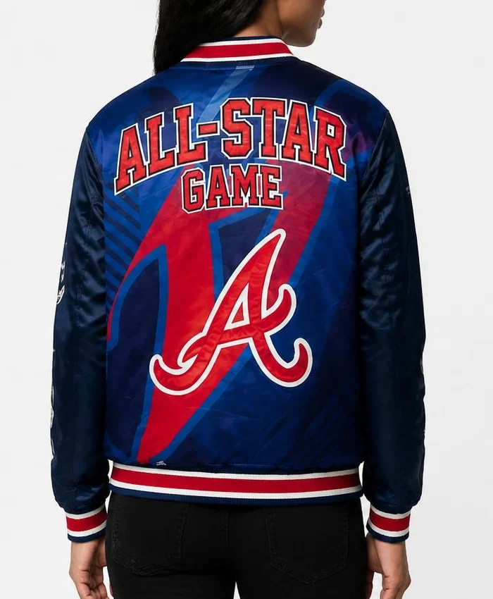 MLB All-Star Atlanta Braves Usher Blue Varsity Jacket Women