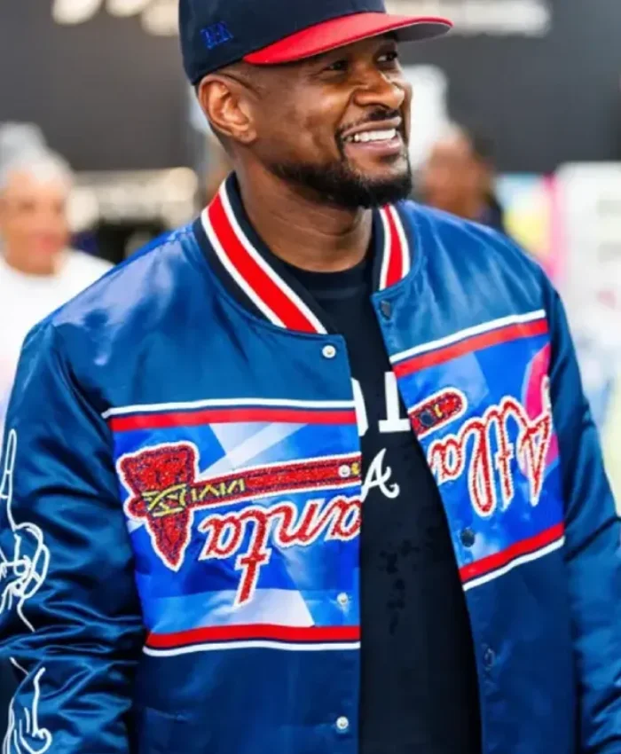 MLB All-Star Atlanta Braves Usher Blue Varsity Jacket