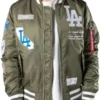 MLB Los Angeles Dodgers X New Era Cap X Alpha Industries Green Bomber Jacket