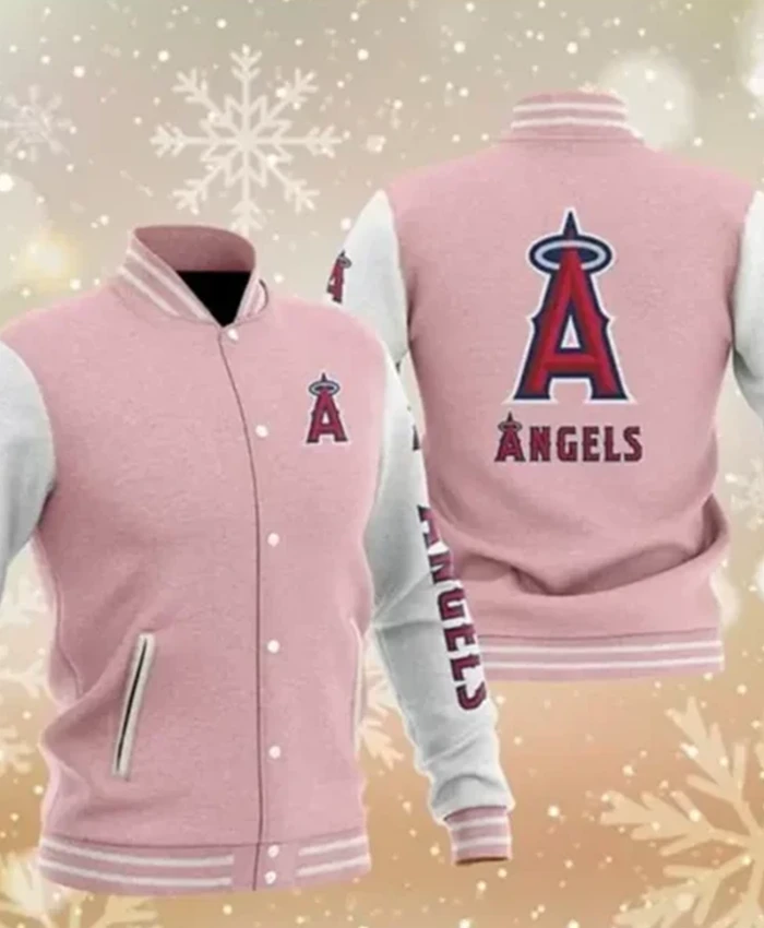 MLB Pink Los Angeles Angels Varsity Jacket