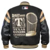 MLB Team Texas Rangers World Black Varsity Jacket