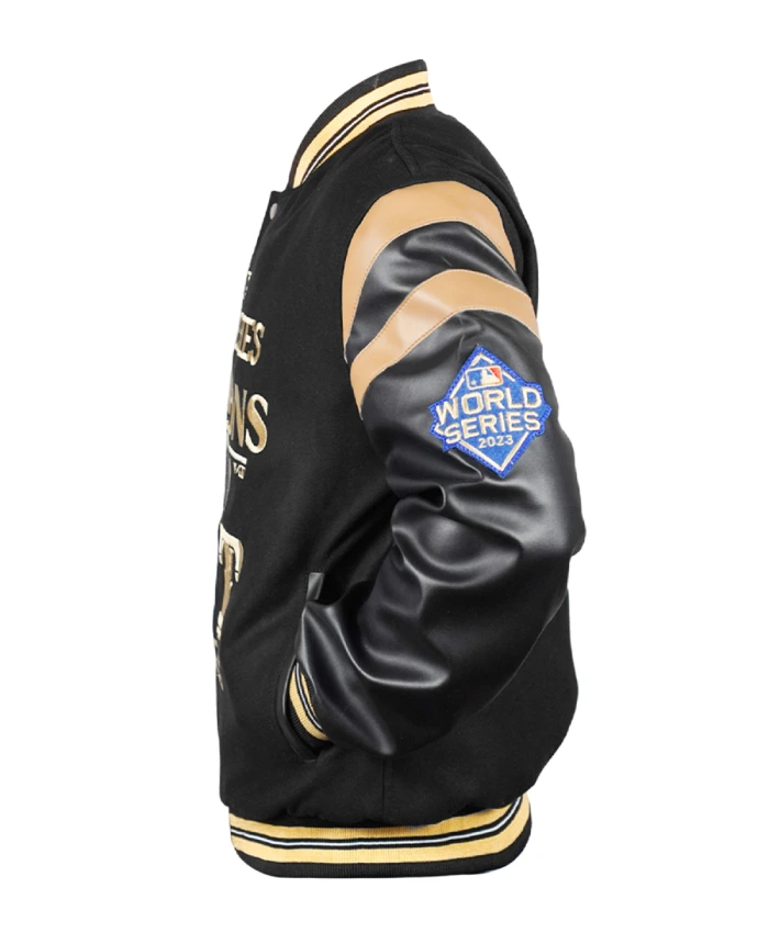 MLB Team Texas Rangers World Series Champions Varsity Jacket Black