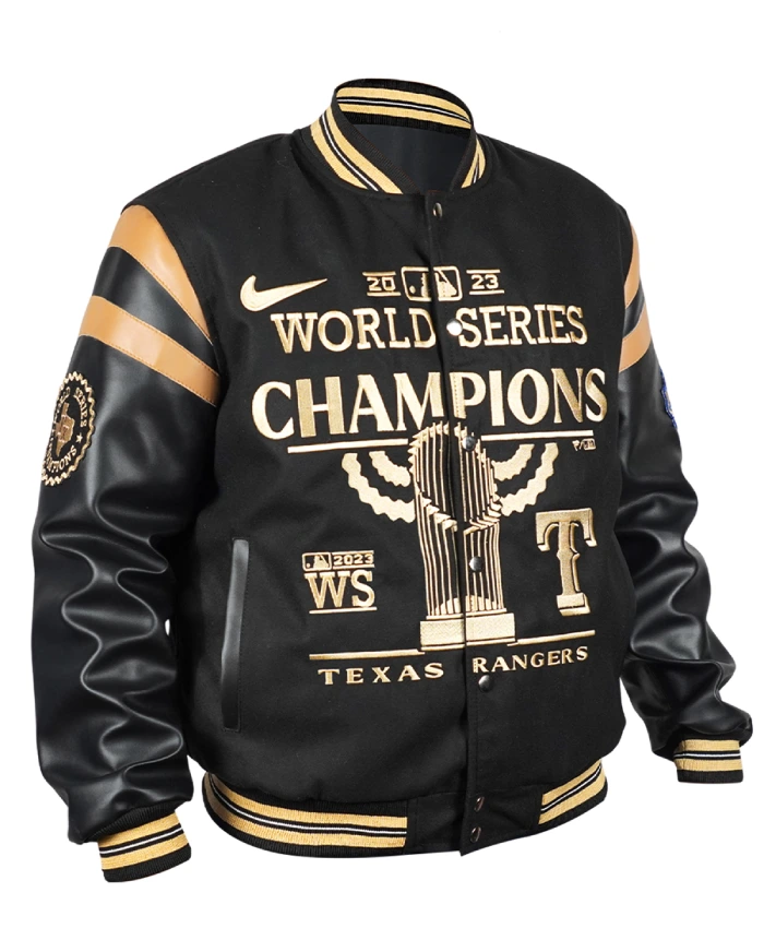 MLB Texas Rangers Series Champions Black Varsity Jacket
