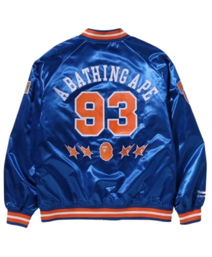 MN NBA New York Knicks Blue Satin Jacket