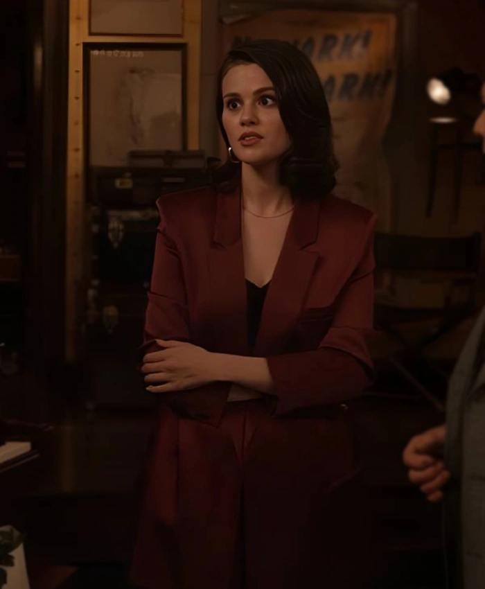 Mabel Mora TV Series Only Murders In The Building 2025 Selena Gomez Maroon Blazer