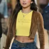 Madame Web Isabela Merced Brown Cropped Jacket