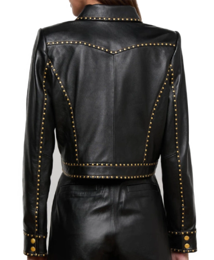 Made In Chelsea S30 Yasmine Black Studded Leather Jacket