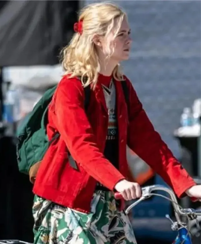 Margos Got Money Troubles Elle Fanning Red Fringe Jacket