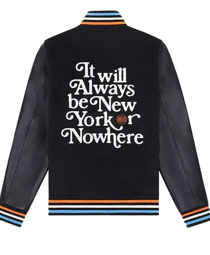 Mariska Hargitay Black Knicks NY Varsity Jacket