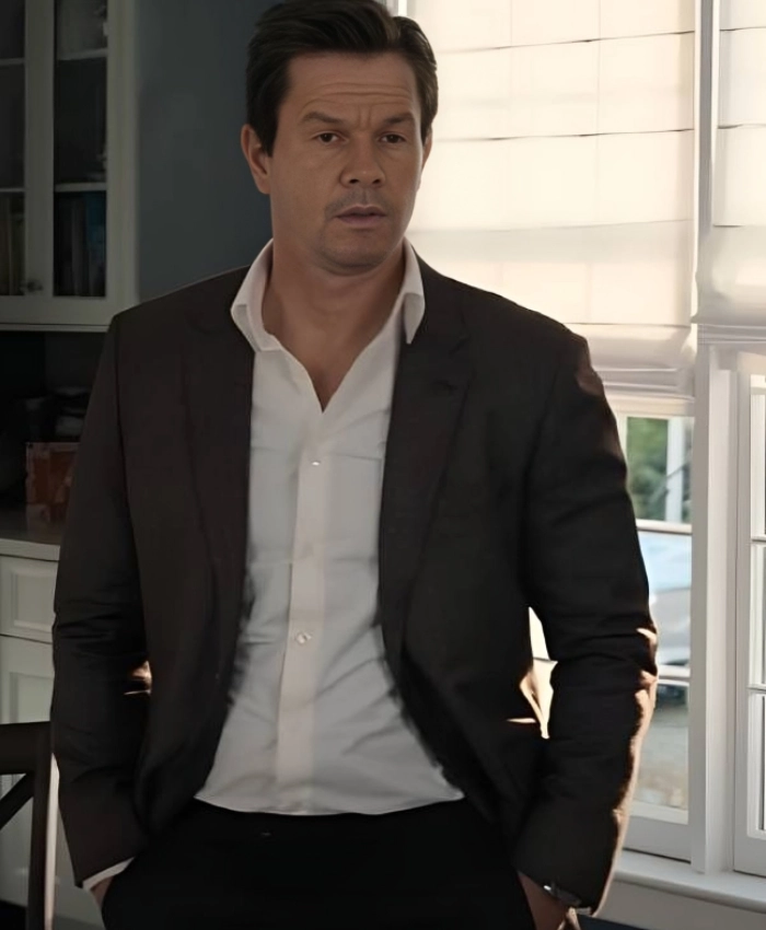 Mark Wahlberg Film Play Dirty 2025 Parker Single Breasted Brown Blazer