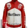 Marlboro Yamaha Red And White Leather Jacket