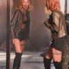 Marshals Arielle Kebbel Brown Lace Up Leather Jacket Sale