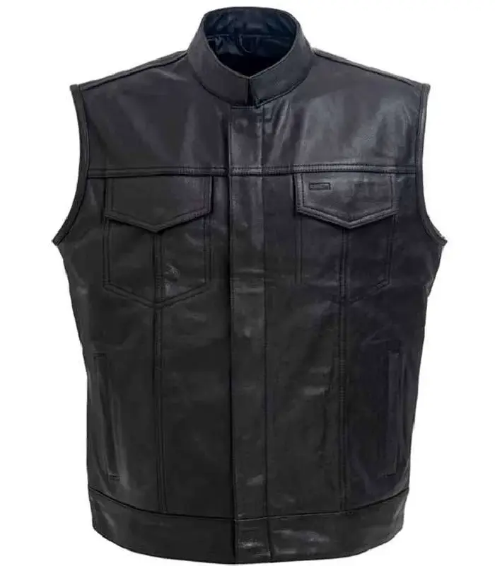 Marshals Luke Grimes Leather Biker Vest