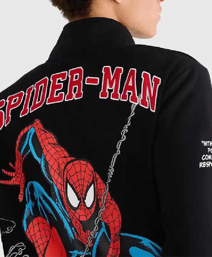 Marvel Aeropostale Spider-Man Track Black Jacket