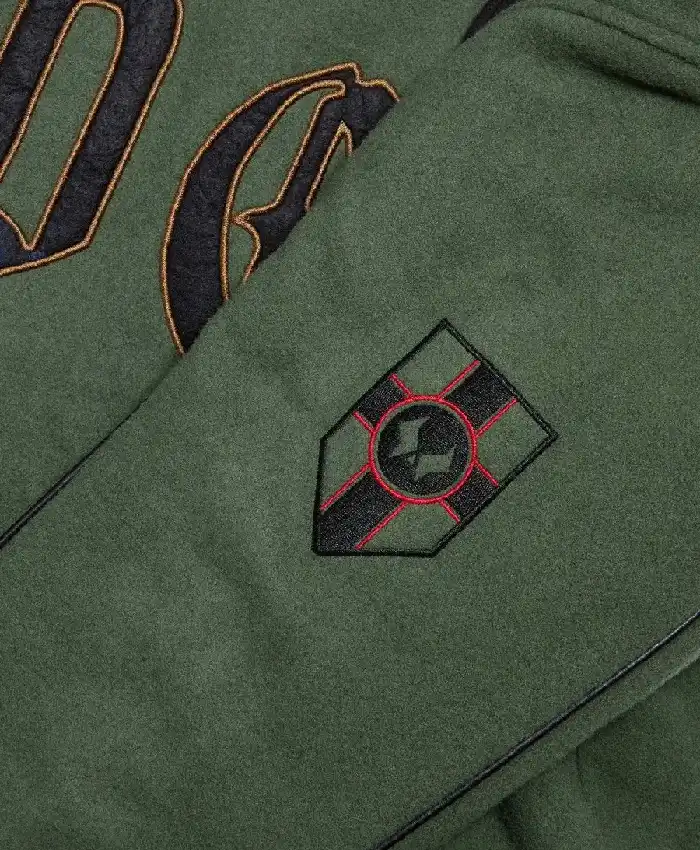 Marvel Doctor Doom Army Green Hooded Varsity Jacket