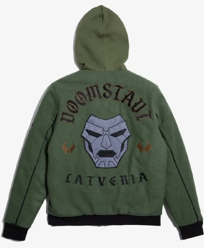 Marvel Doctor Doom Army Green Varsity Jacket