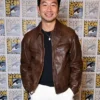 Marvel San Diego Comic Con Simu Liu Brown Leather Jacket