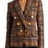 Mary Fitzgerald Selling Sunset Plaid Blazer
