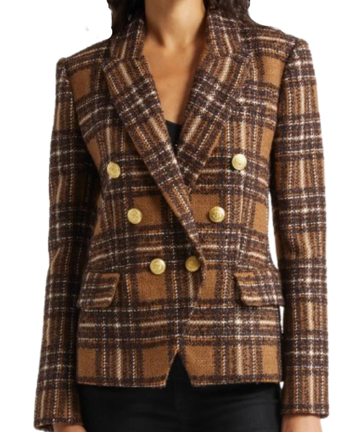 Mary Fitzgerald Selling Sunset Plaid Blazer