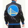 Mash Up Golden State Warriors Black Satin Jacket Back