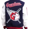 Mash Up Logo Cleveland Guardians Varsity Navy Jacket On Sale