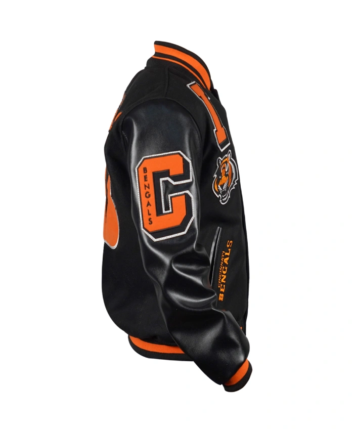 Mashup Rib Cincinnati Bengals Black Varsity Jacket