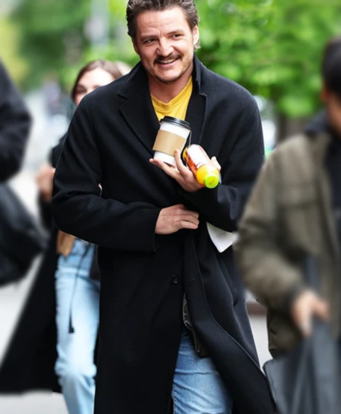 Materialists 2025 Pedro Pascal Black Coat