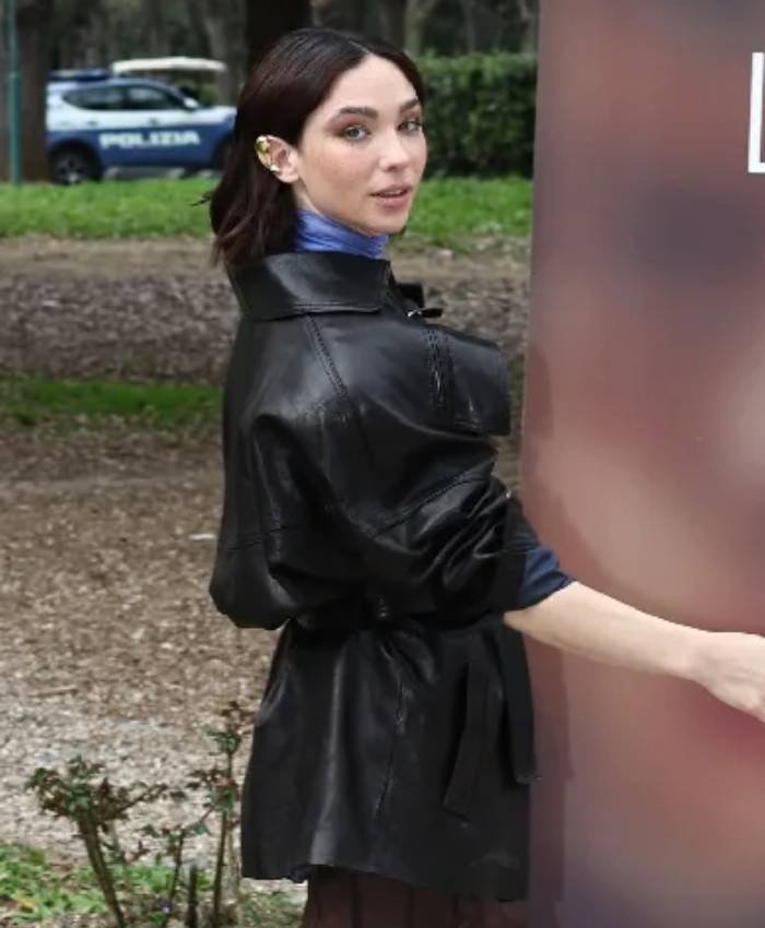 Matilda De Angelis Black Leather Jacket - Image 4