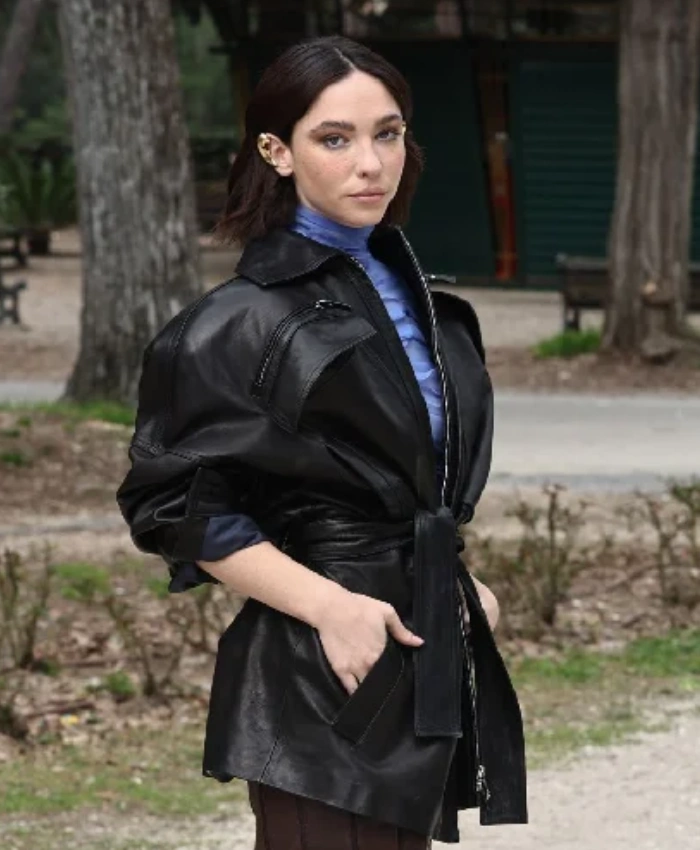 Matilda De Angelis Black Leather Jacket - Image 2