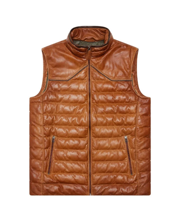 Maverick Brown Leather Vest