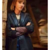 Maya Hawke Stranger Things 2025 Robin Buckley Black Leather Coat
