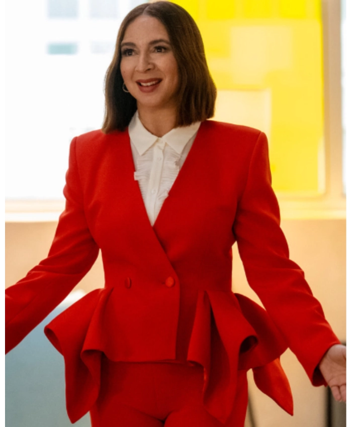 Maya Rudolph Loot S03 Molly Wells Red Ruffled Blazer