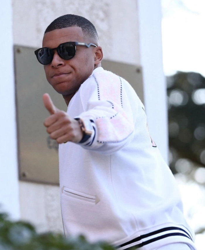 Mbappe Christian White Varsity Jacket