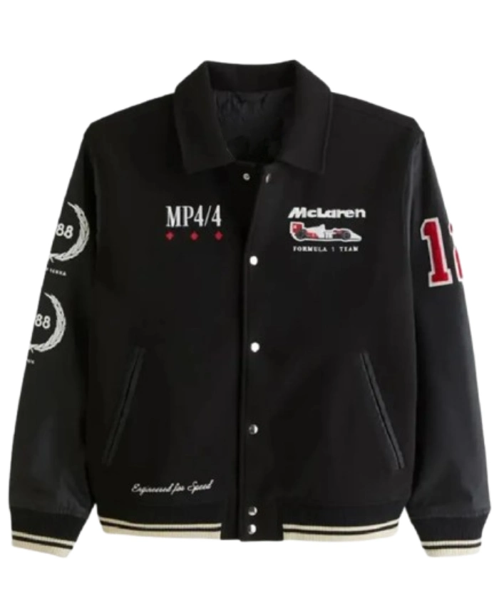 Mclaren Formula 1 Team 1988 Black Varsity Bomber Jacket