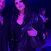 Meg Stewart FIFA World Cup 2026 Jeff Hamilton Black Bomber Leather Jacket 