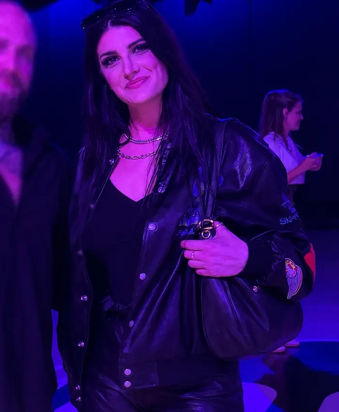 Meg Stewart FIFA World Cup 2026 Jeff Hamilton Black Bomber Leather Jacket