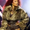 Megan Thee 2025 Coachella Valley Fur Jacket