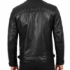 Men Black Leather Biker Style Jacket