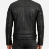 Men Black Washed Maroon Tone Cafe Racer Leather Jacket