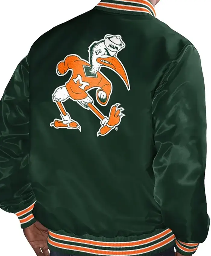 Men Miami Hurricanes Green Jacket