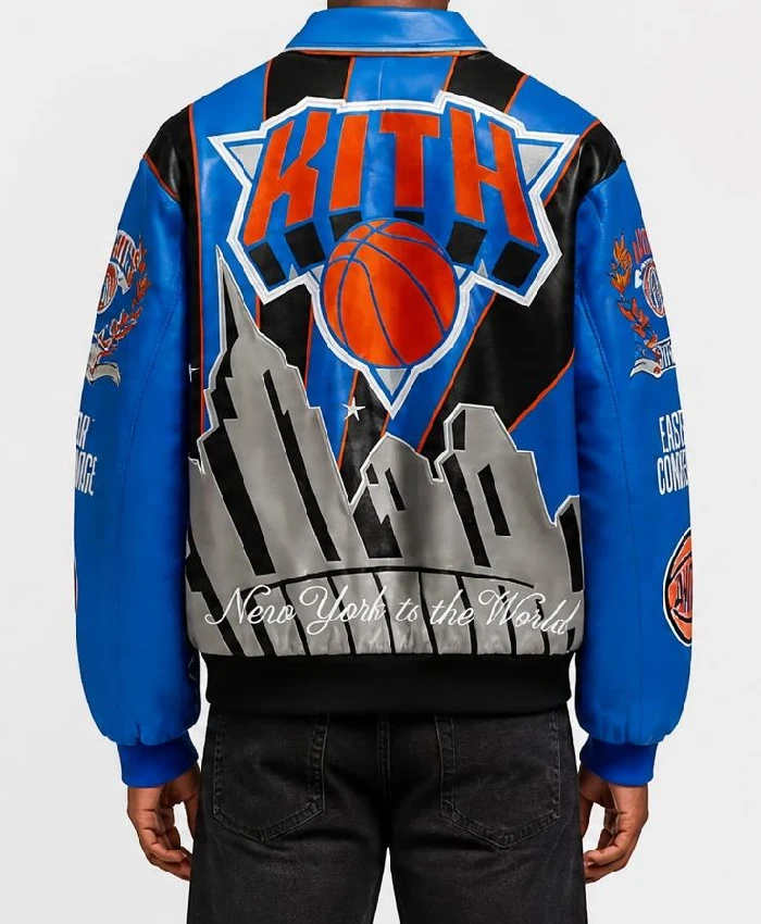 Men New York Knicks Leather Jacket