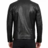 Men Real Leather Black Biker Style Jacket