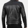 Men Real Leather Black Biker Style Jacket