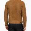 Men Real Suede Tan Trucker Jacket