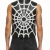Men Supreme x Vanson Spider Web Leather Black Vest