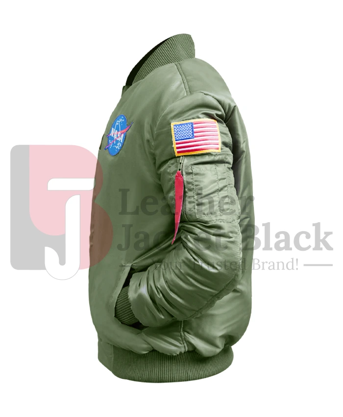 Men Women MA 1 Nasa Alpha Industries Green Bomber Jacket